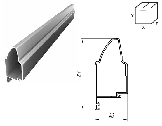 Профиль алюминиевый верхний для панели с ЗЗП