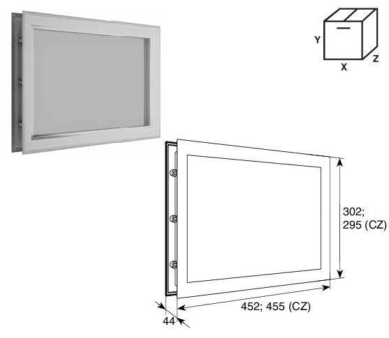 Окно акриловое для панелей толщиной 40 мм со структурой "Филенка" и двойным стеклом